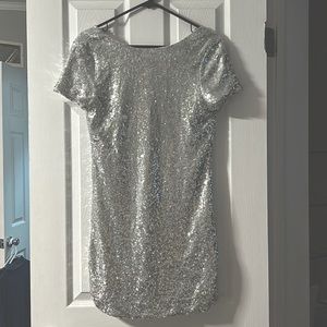 Small Pink Lily Silver Sequin dress - new, never been worn
